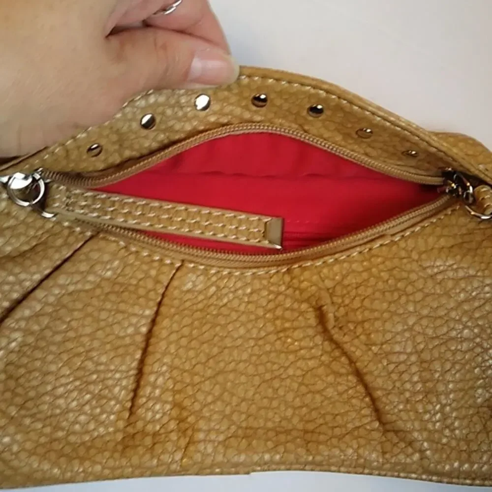 Marc ecko Pebbles foe leather tan clutch wristlet